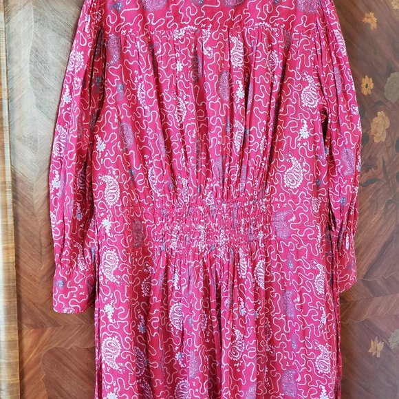 Etoile Isabel Marant Red Paisley Boho Dress. Medium. 100% Cotton. - Picture 2 of 6